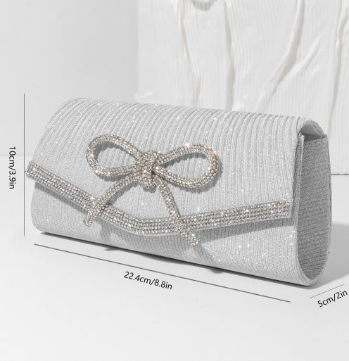 Sparkly Bow Clutch Purse