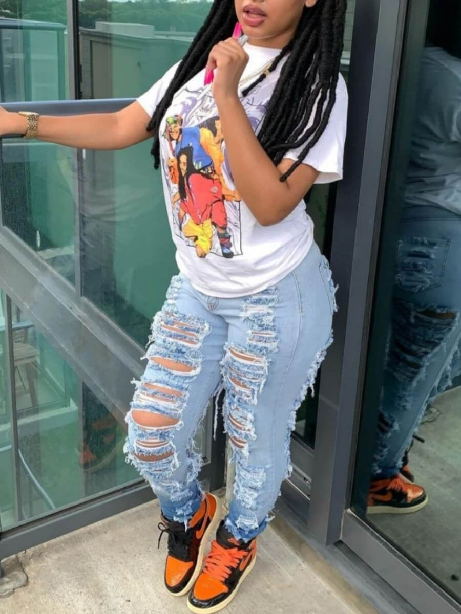 Ripped Stretch Slim-fit Jeans