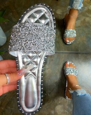 Women Rhinestone slides