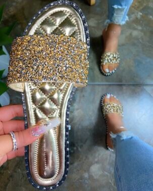 Women Rhinestone slides