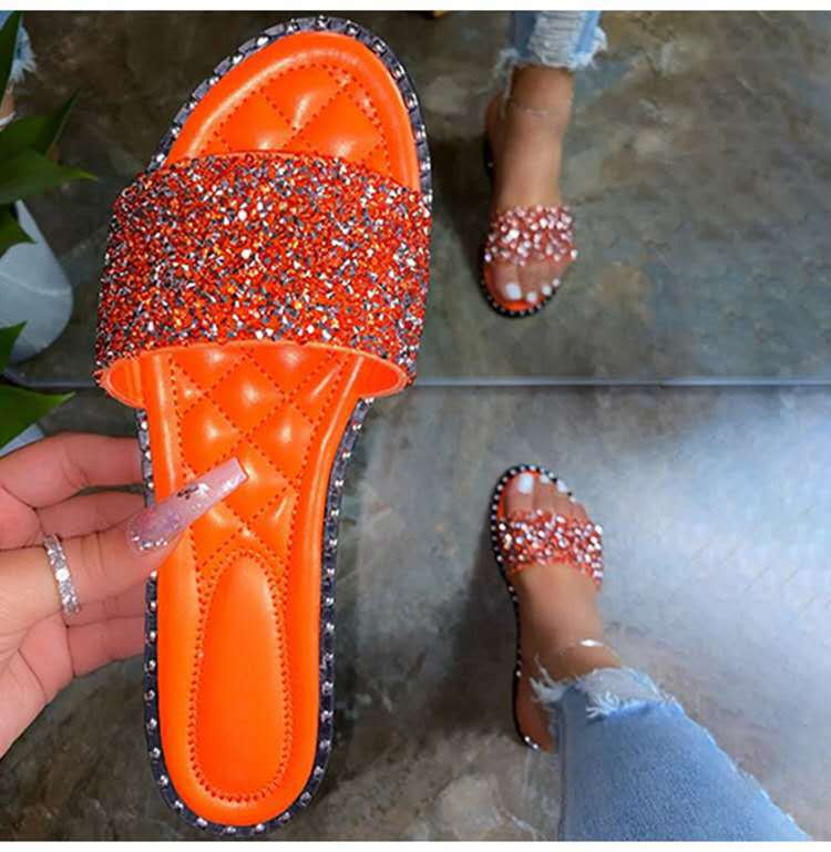 Women Rhinestone slides