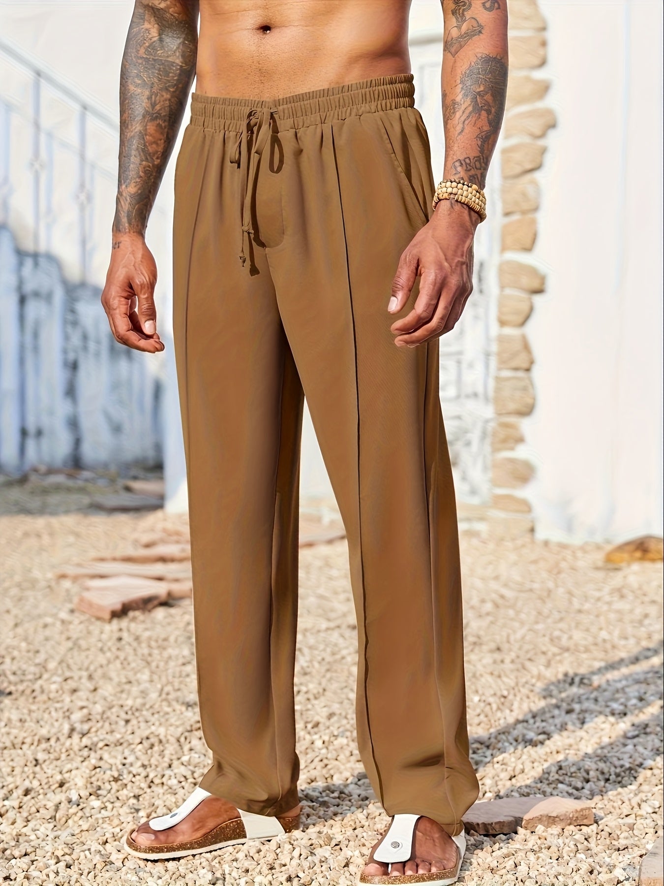 Casual straight pants ￼