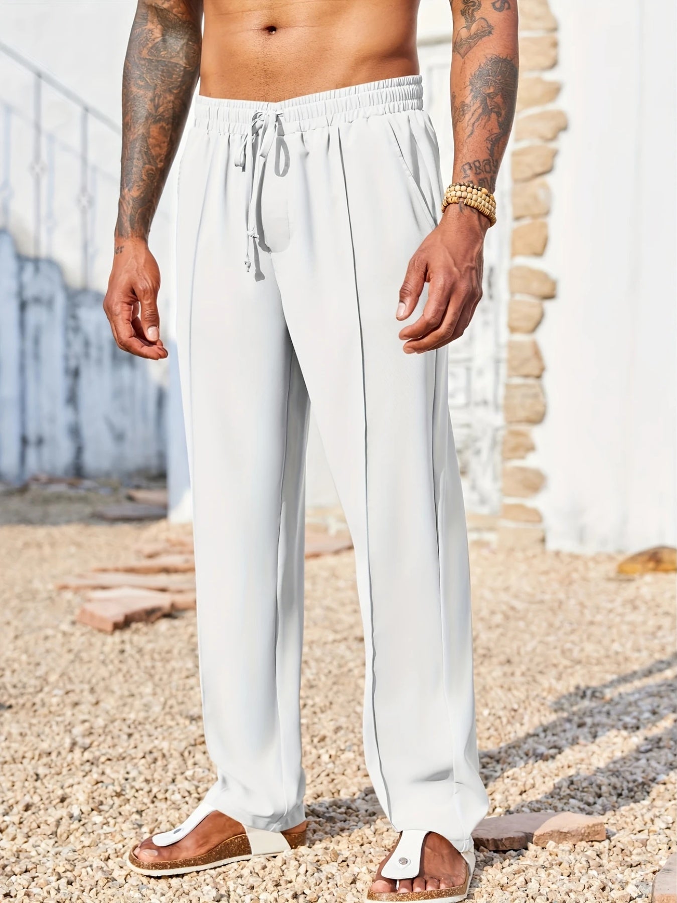 Casual straight pants ￼