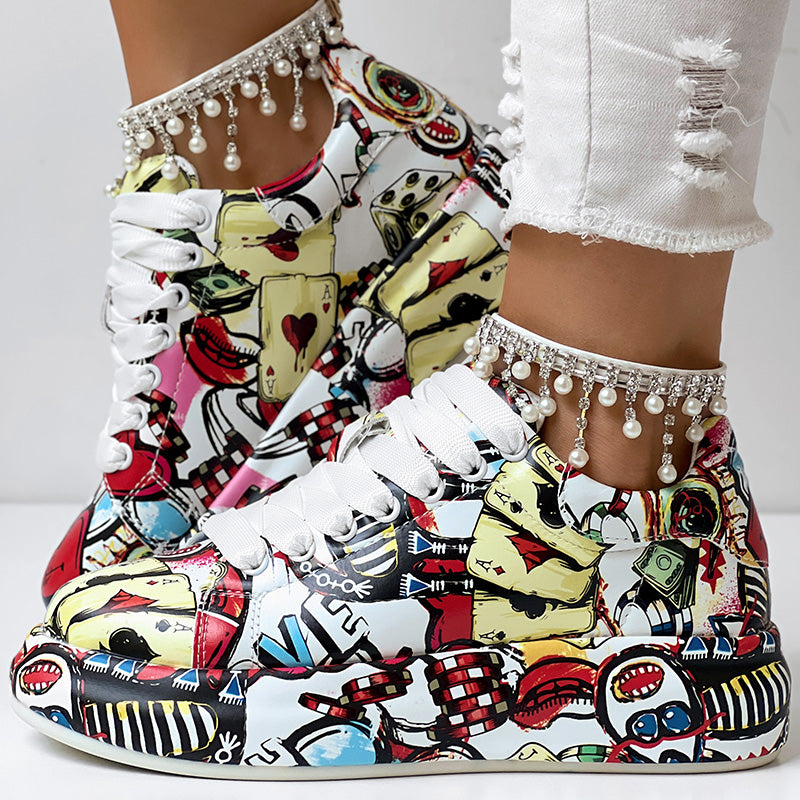 Casual Round Toe Thick Sole Sneakers