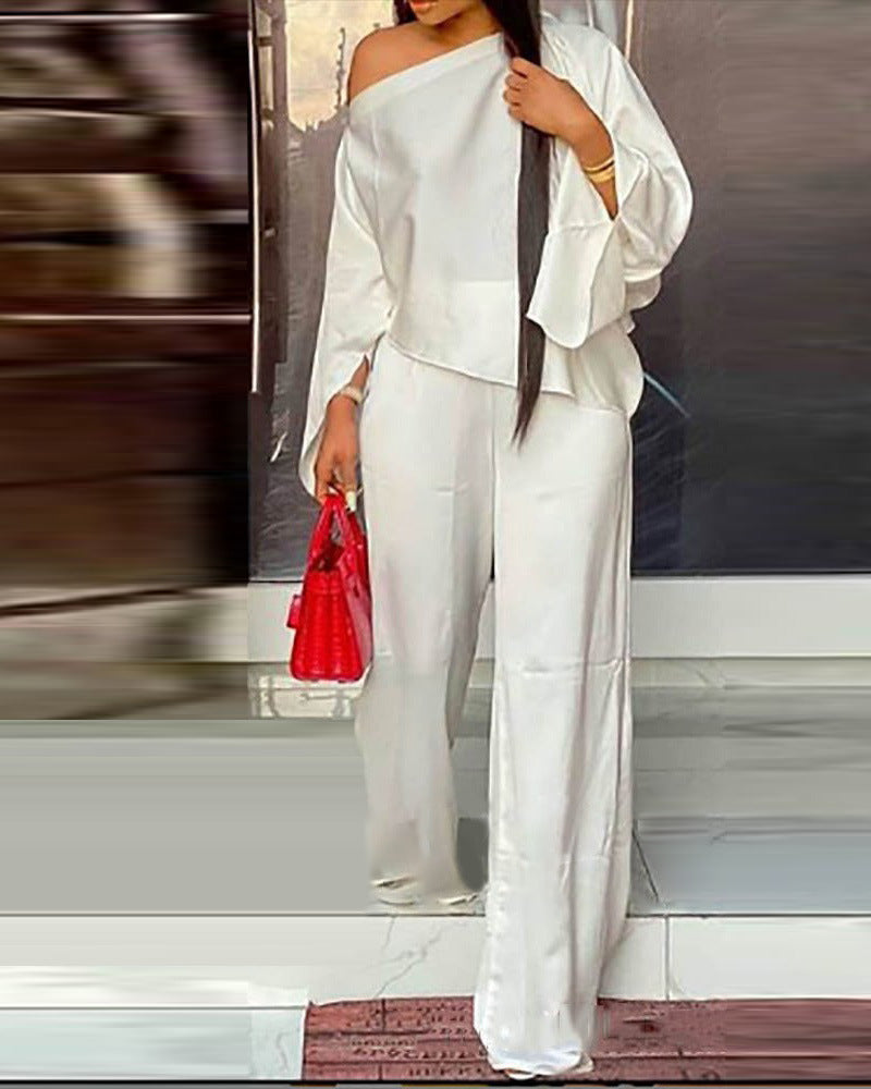 Casual Wide Leg Pants Set