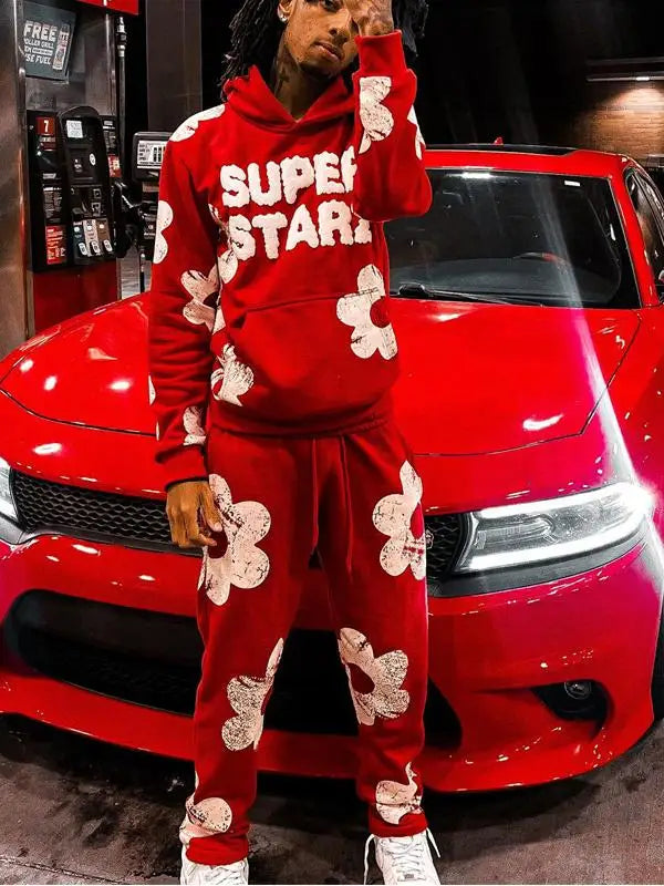 hooded zipper & sweatpants set