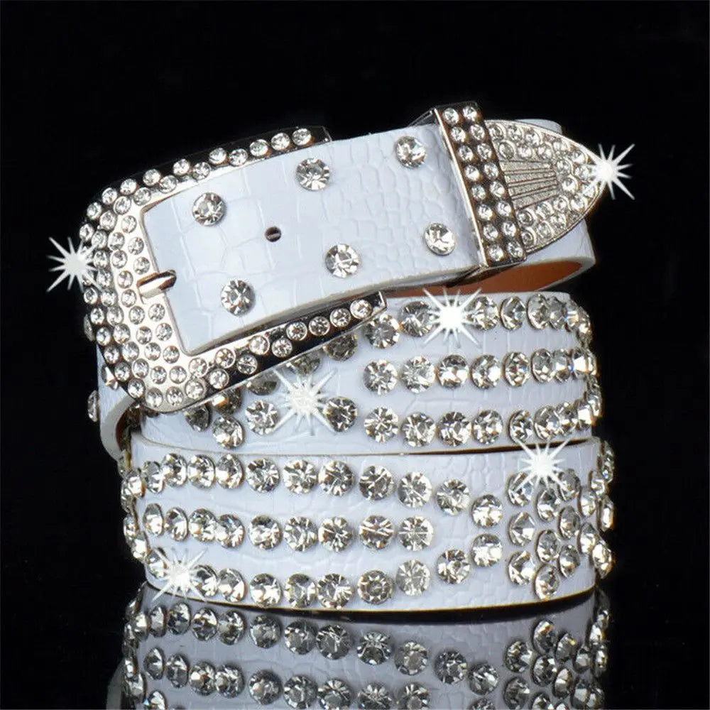 Leather Rhinestone Belts