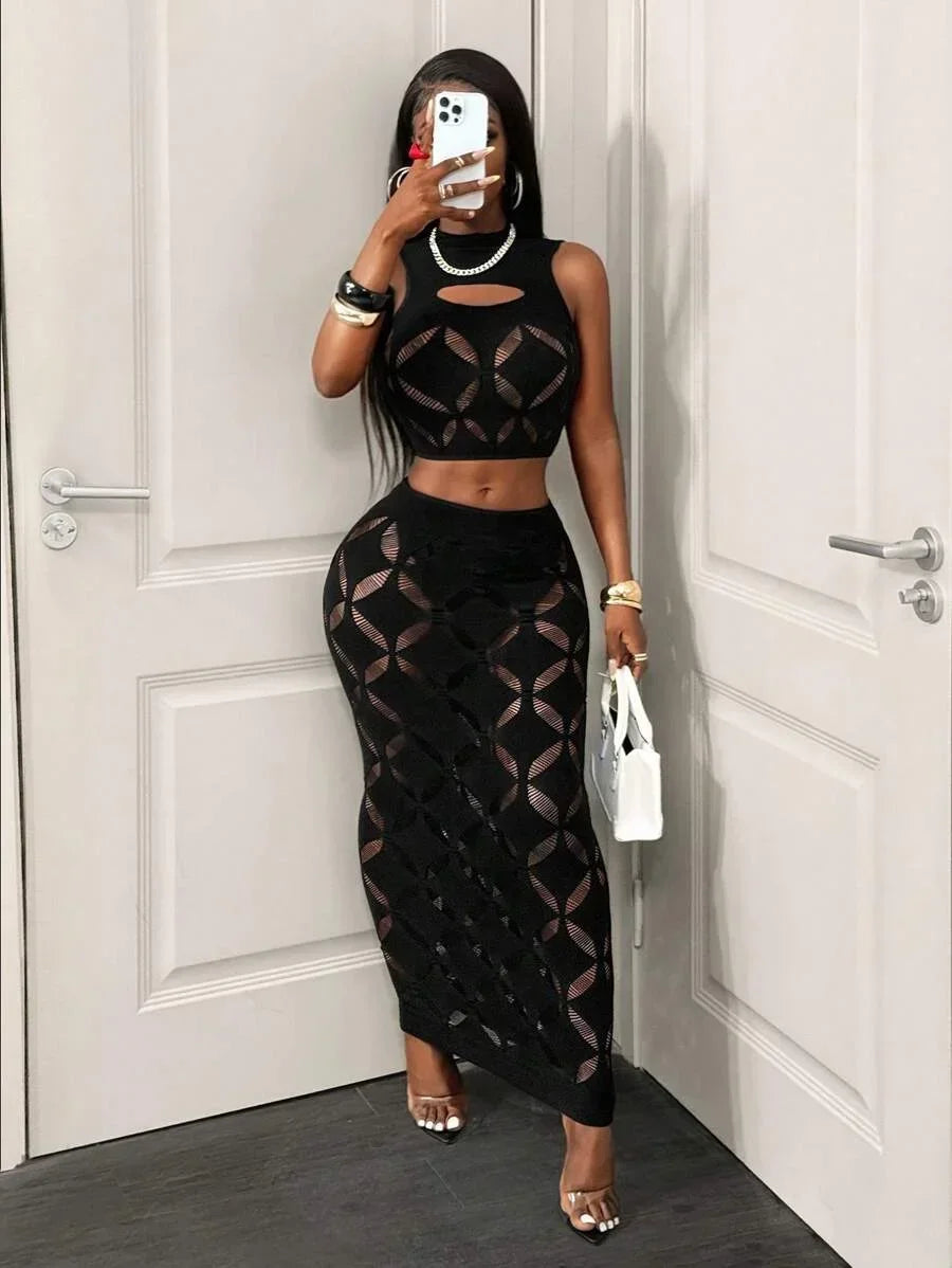 2pcs High Waist Skirt