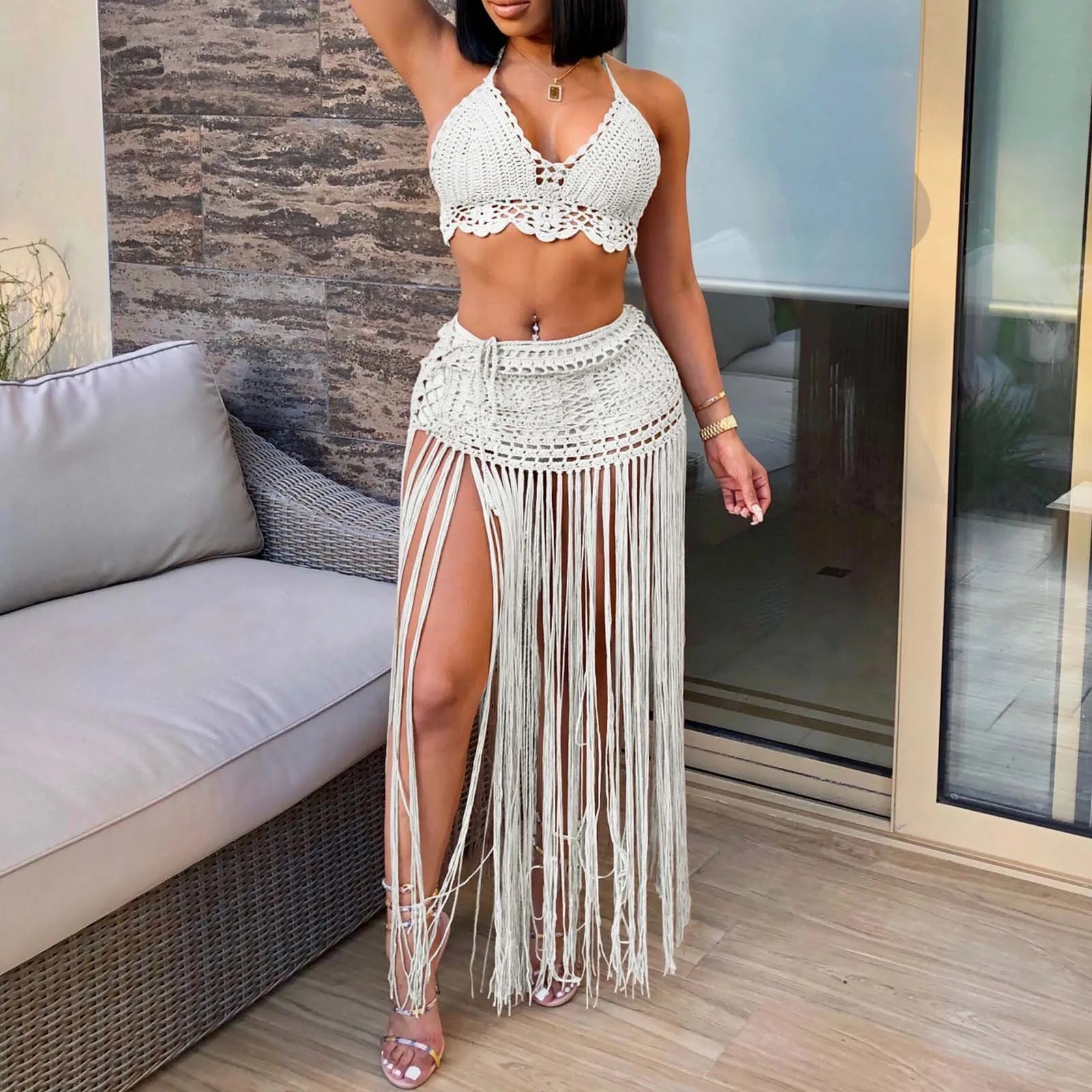 Women's Two Piece Swimsuit Beach Cover Up