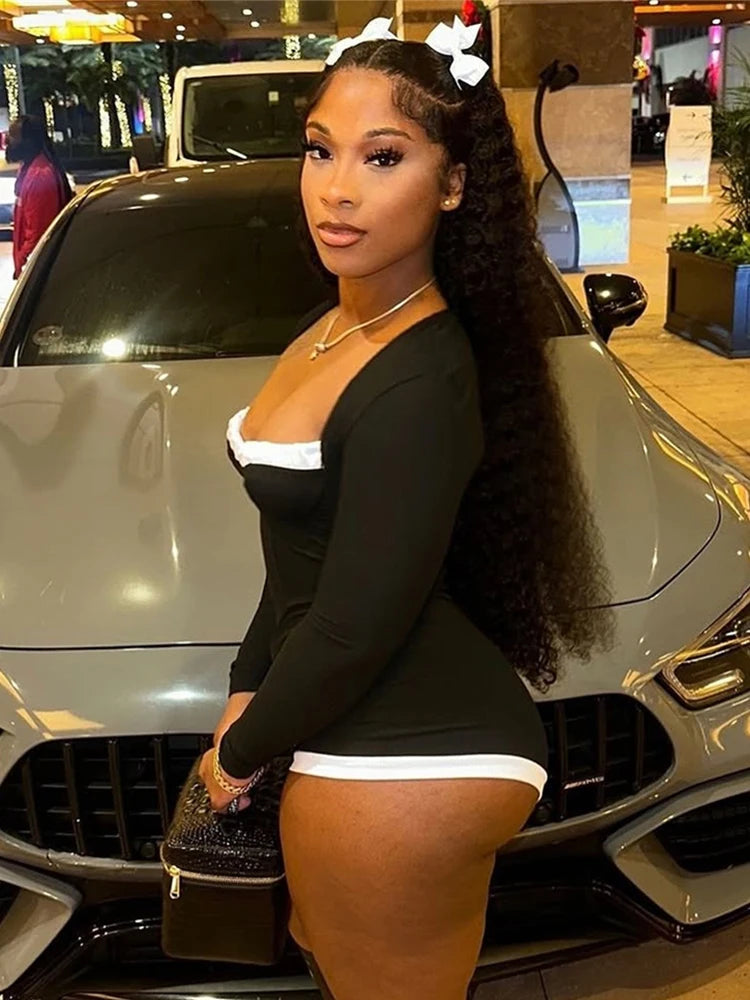 Skinny Stretch Long Sleeve Romper