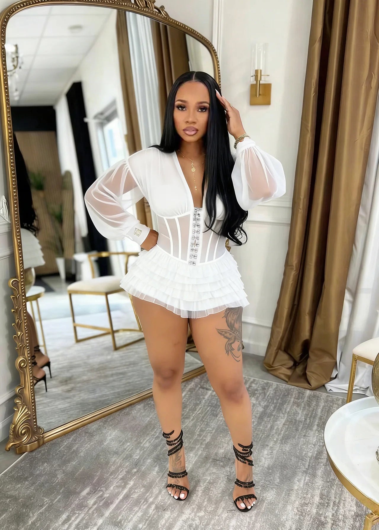 Ruched Long Sleeves Jumpsuit
