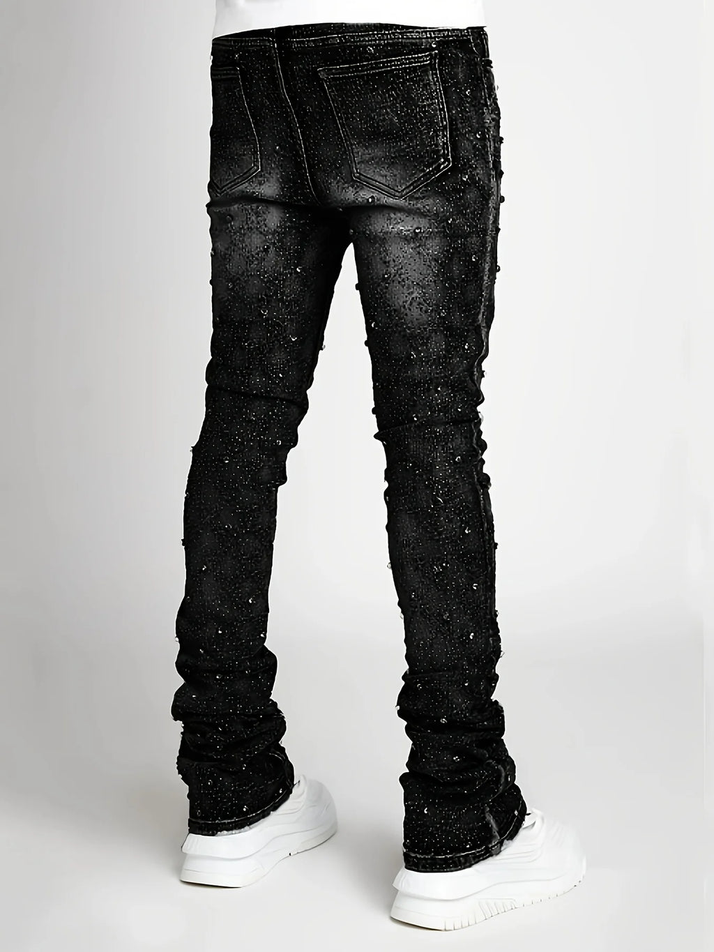 Men's denim straight leg jeans