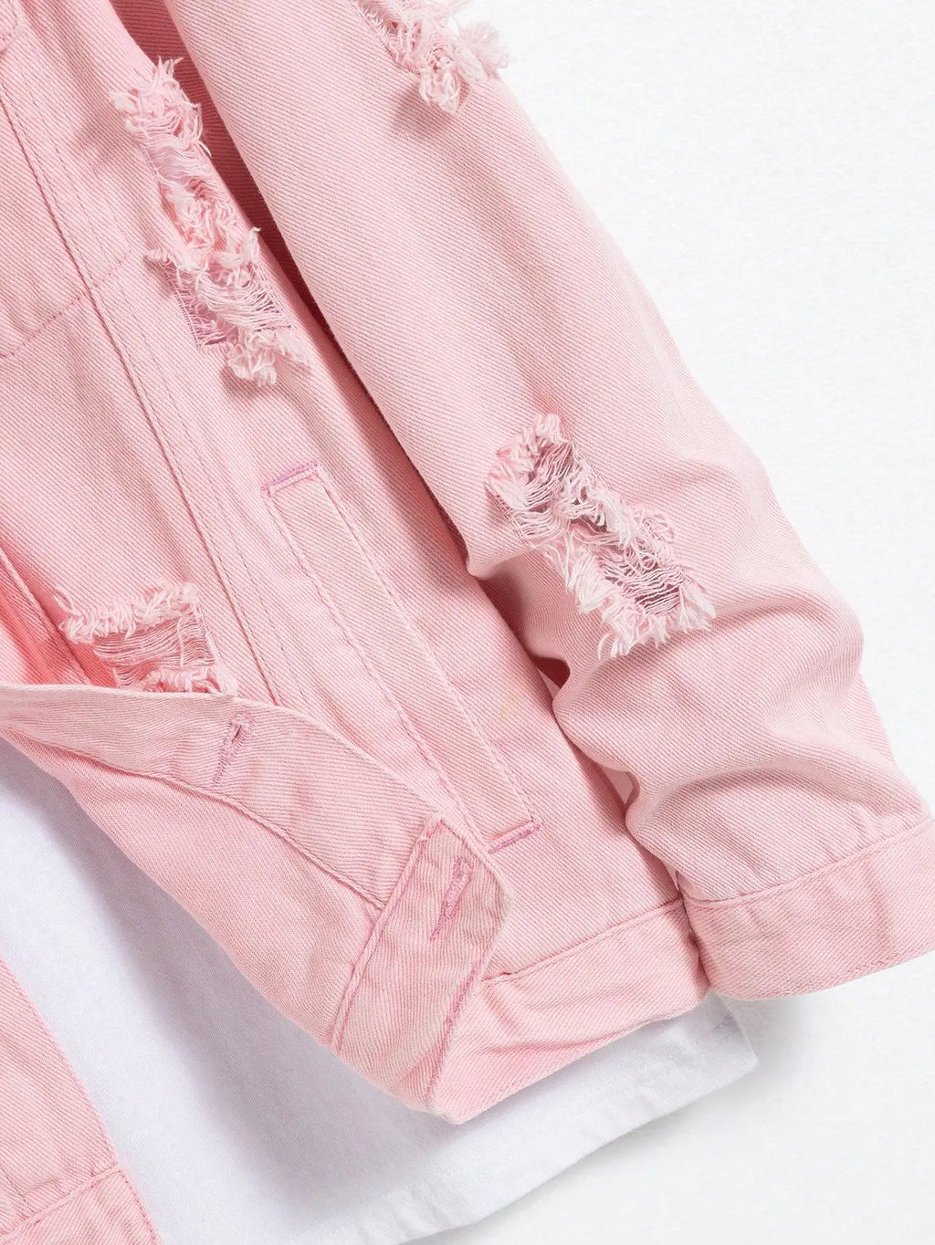 Denim Pink ripped jacket
