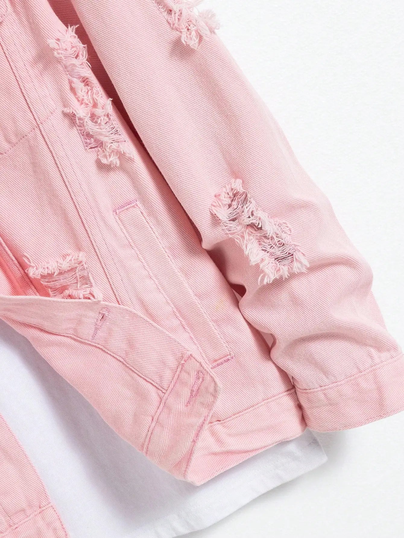 Denim Pink ripped jacket