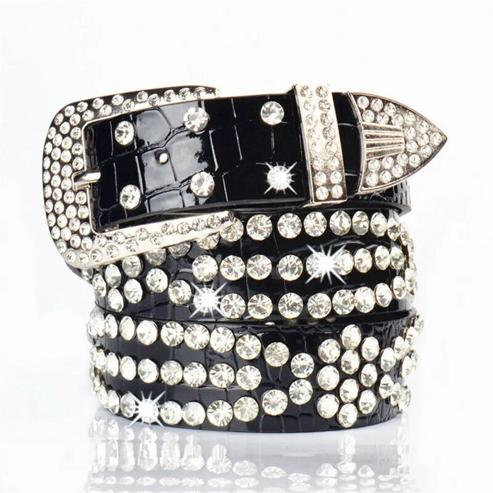 Leather Rhinestone Belts