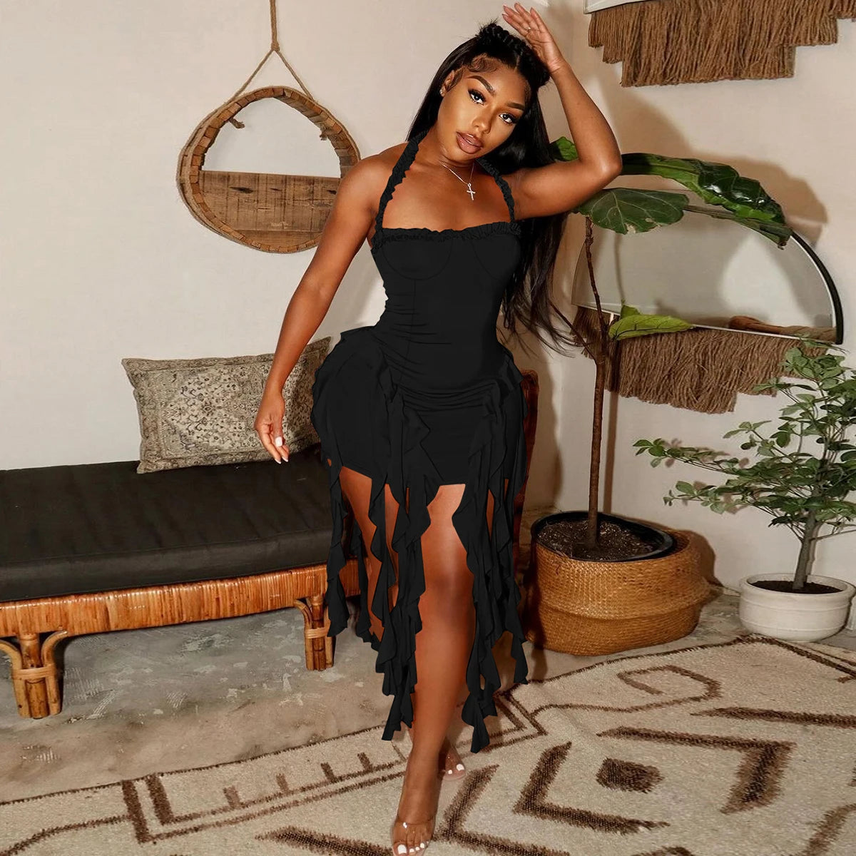 Halter Backless Mini Dress