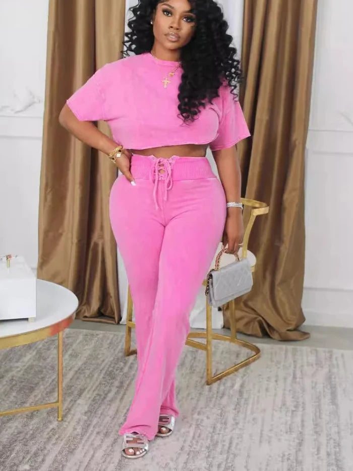 Crop Top + Pants Set