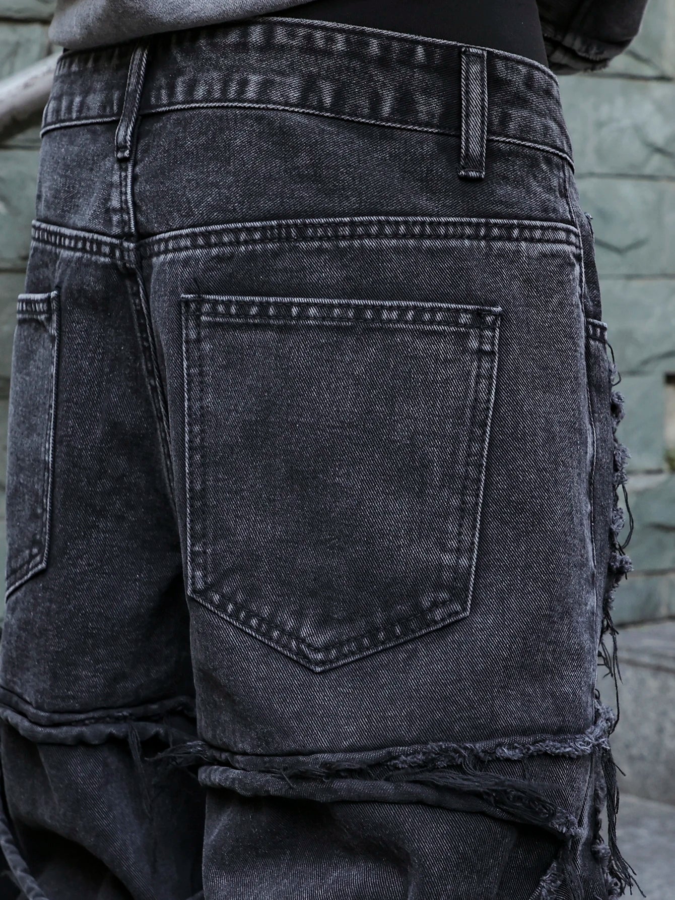 Men's black (ripped holes) Jeans
