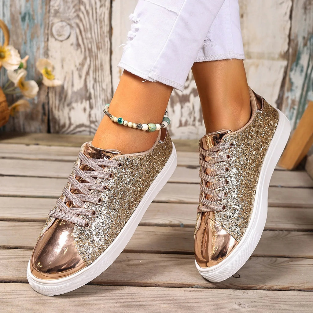 Women’s Glitter Lace-up Sneakers