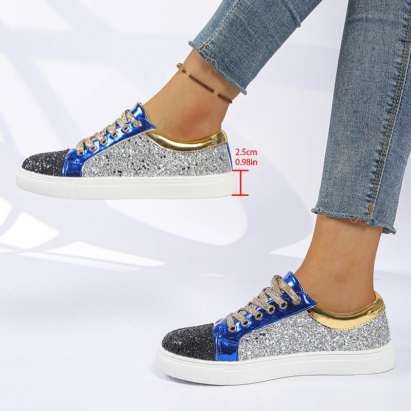 Multi Glitter Platform Sneakers