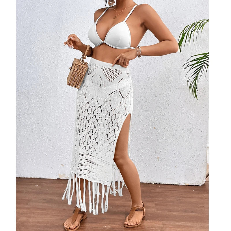High Slit Tassel Beach Cover Up