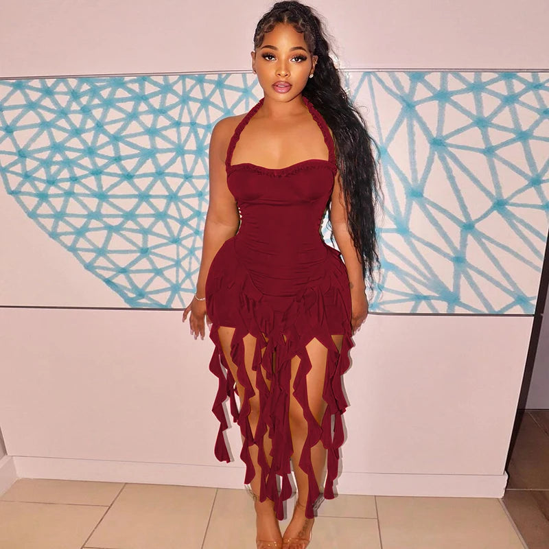 Halter Backless Mini Dress