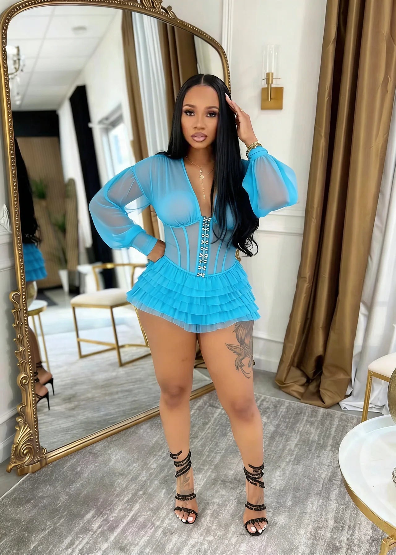 Ruched Long Sleeves Jumpsuit