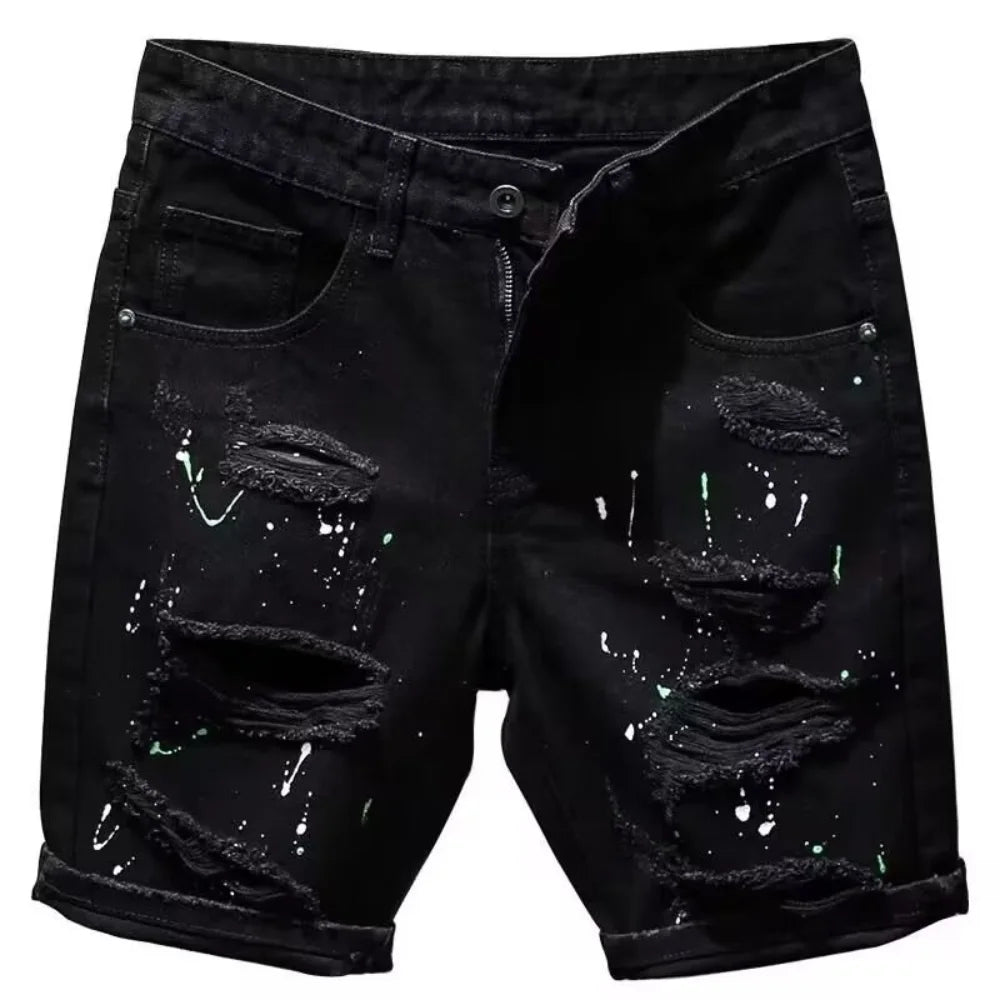 Ripped Denim Shorts