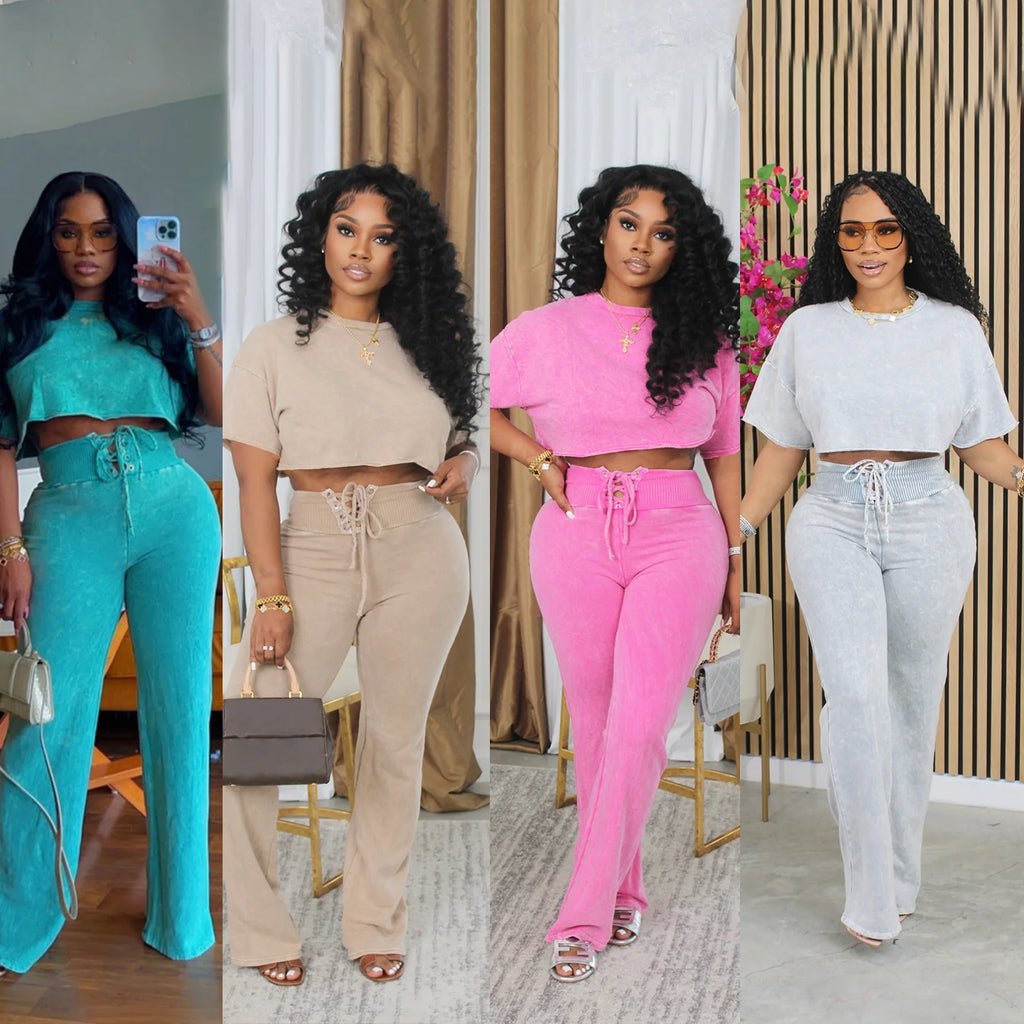 Crop Top + Pants Set