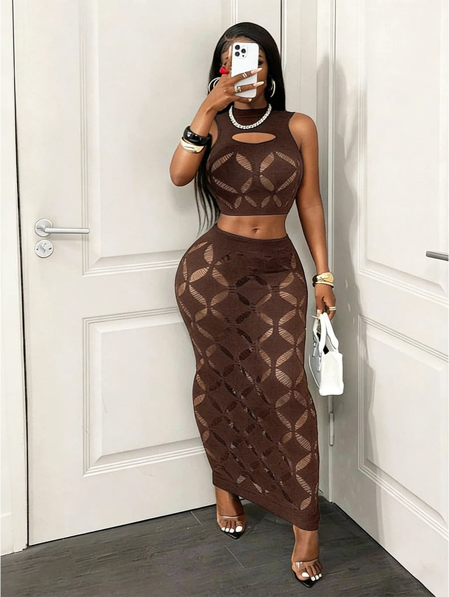 2pcs High Waist Skirt