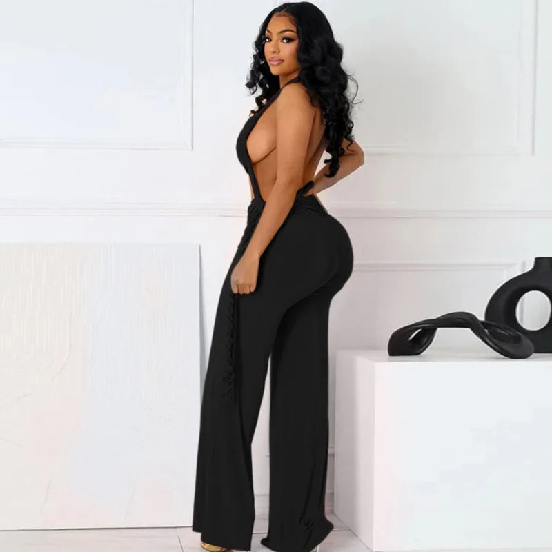 Halter Sleeveless Wide-leg outfit