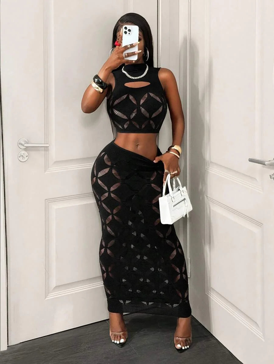 2pcs High Waist Skirt