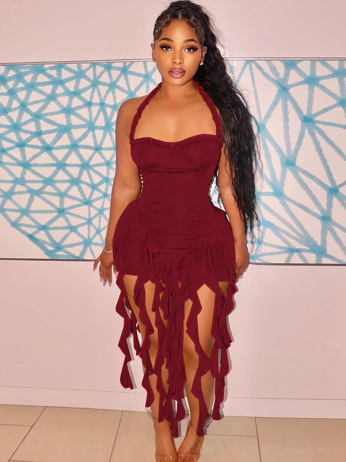 Halter Backless Mini Dress