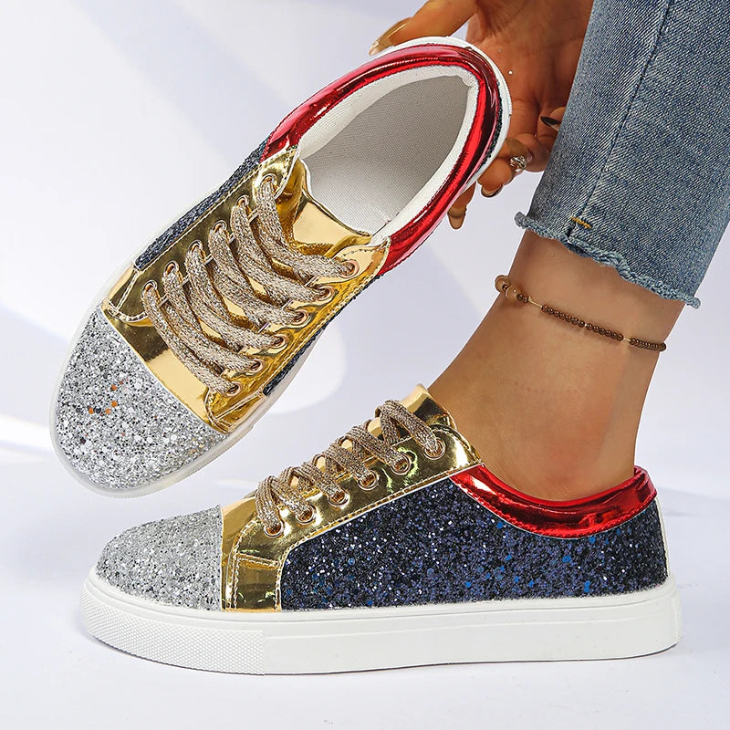 Multi Glitter Platform Sneakers