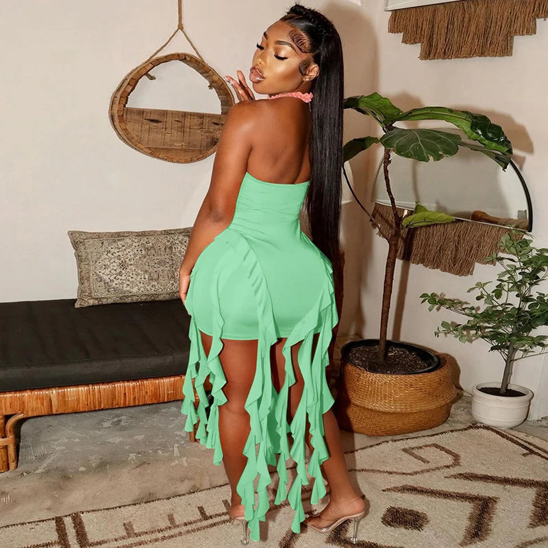 Halter Backless Mini Dress