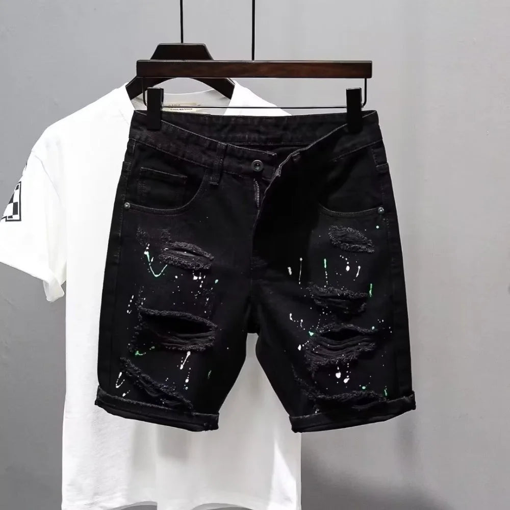 Ripped Denim Shorts