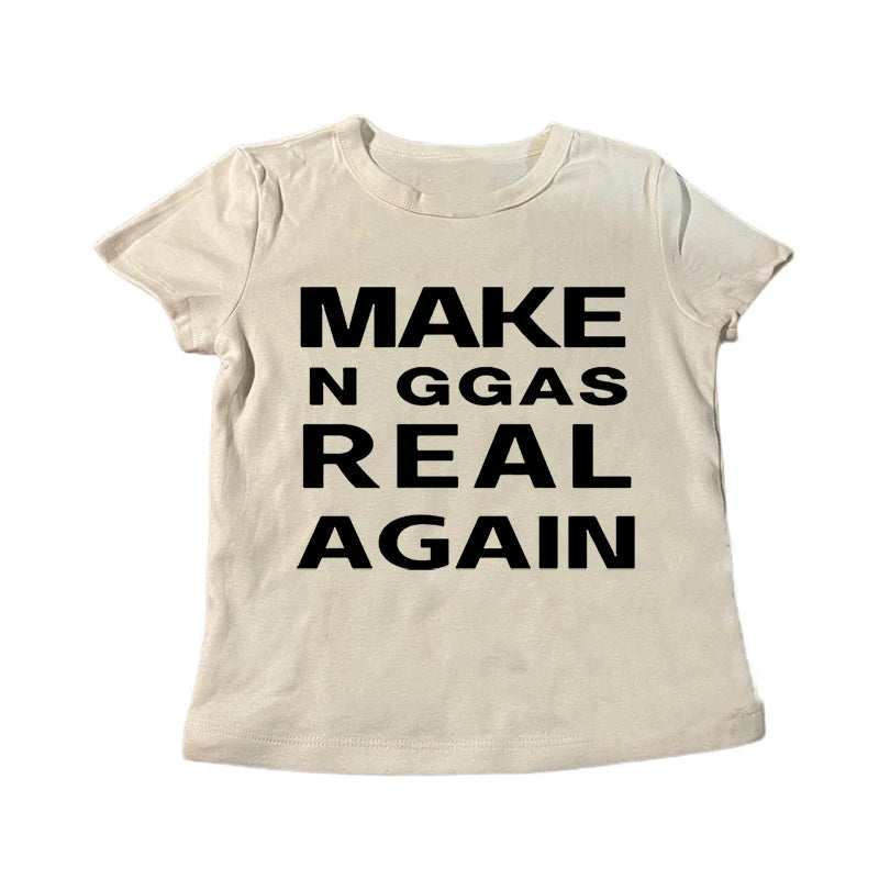 Short Sleeve Letter Print Casual Crop Top