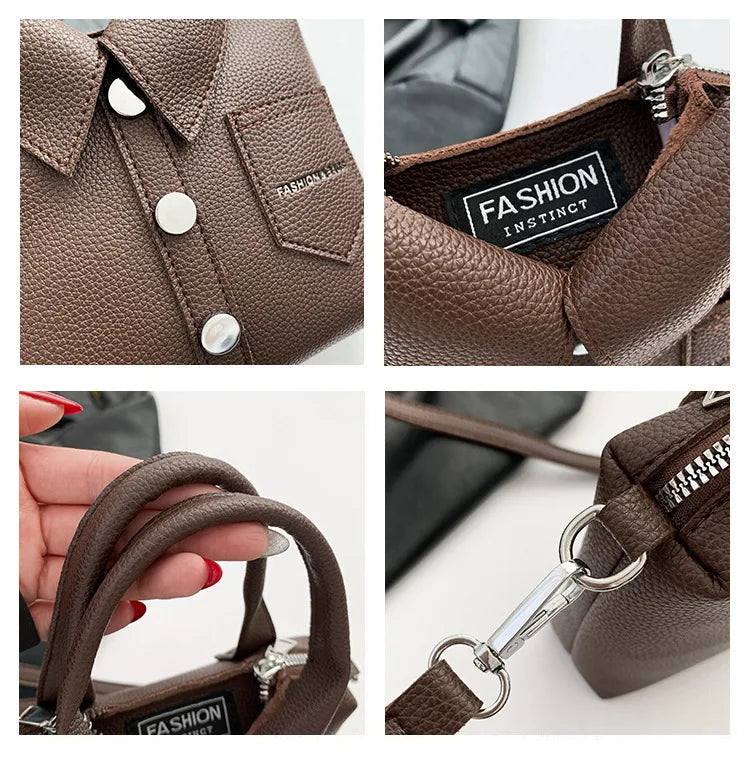 Leather Square Crossbody Bags