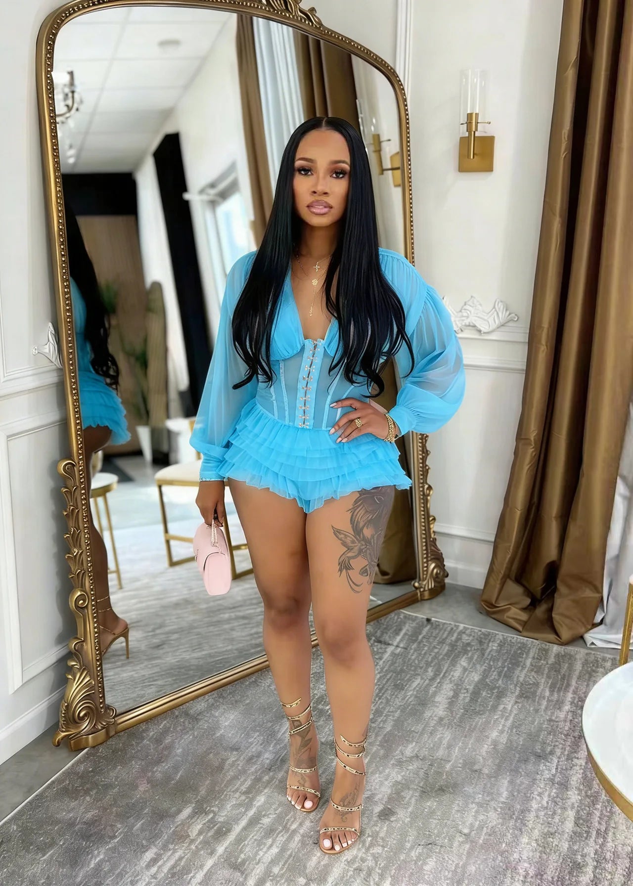 Ruched Long Sleeves Jumpsuit