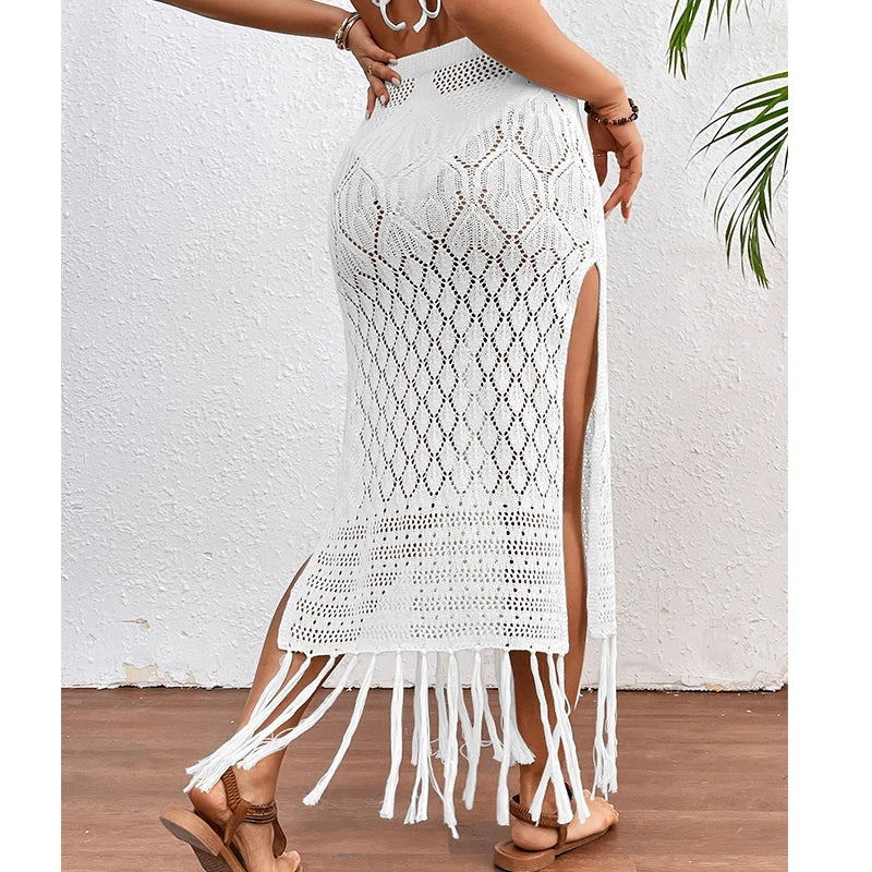 High Slit Tassel Beach Cover Up