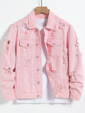 Denim Pink ripped jacket