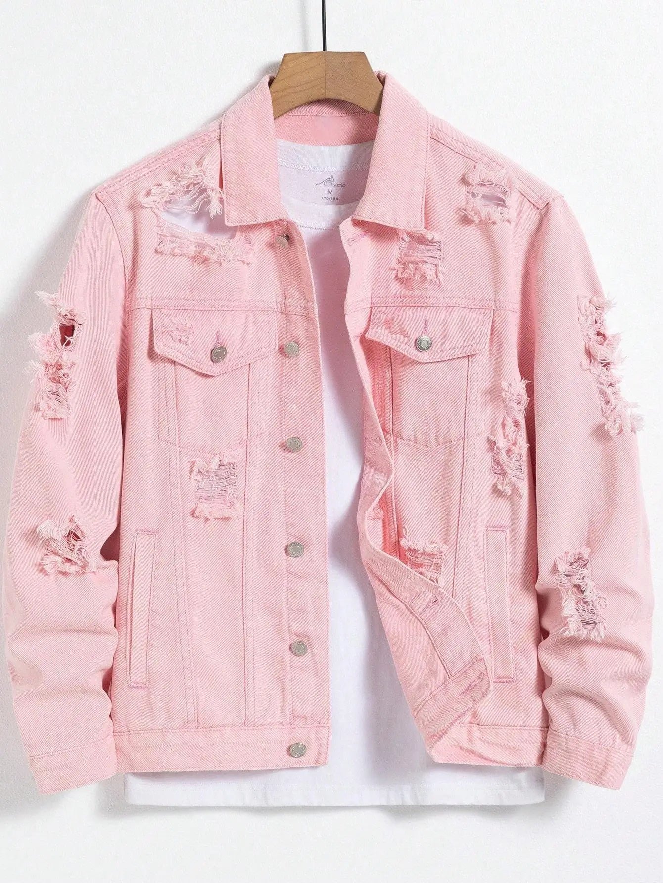 Denim Pink ripped jacket
