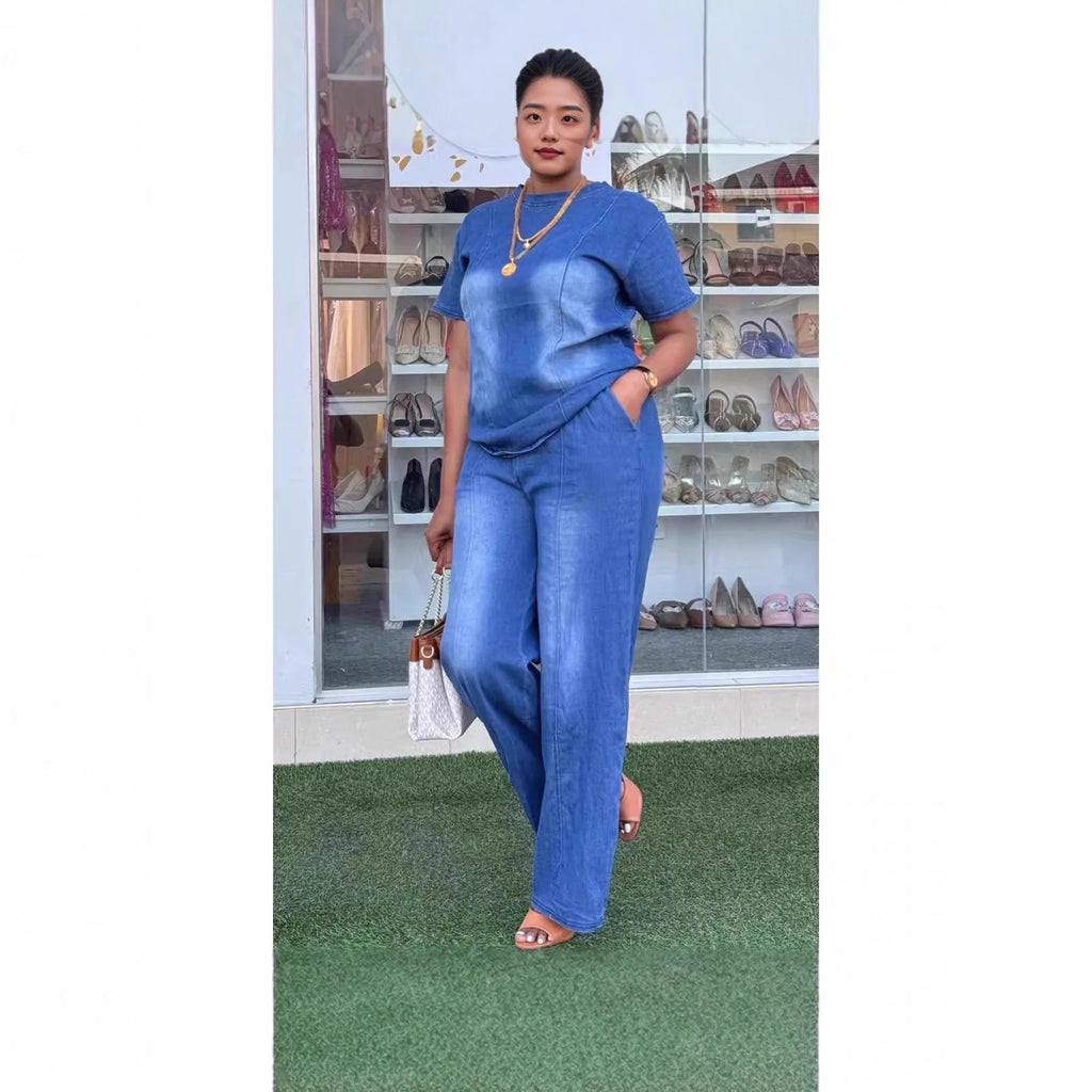 High Waist Pants and Shirt Set