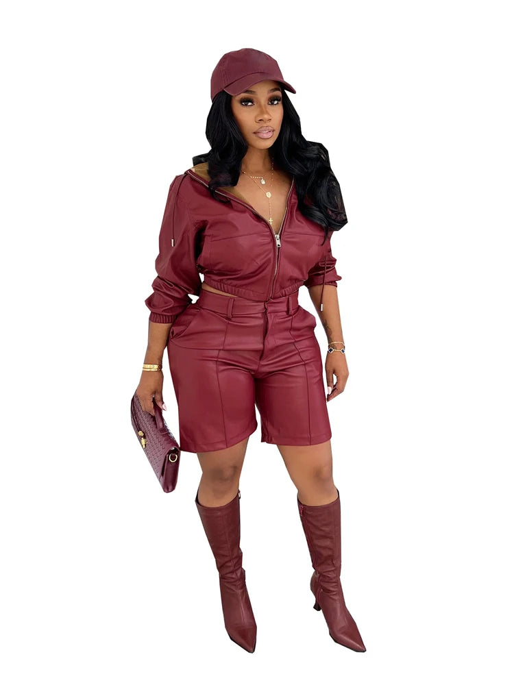 Hooded Jacket and Shorts Suit
