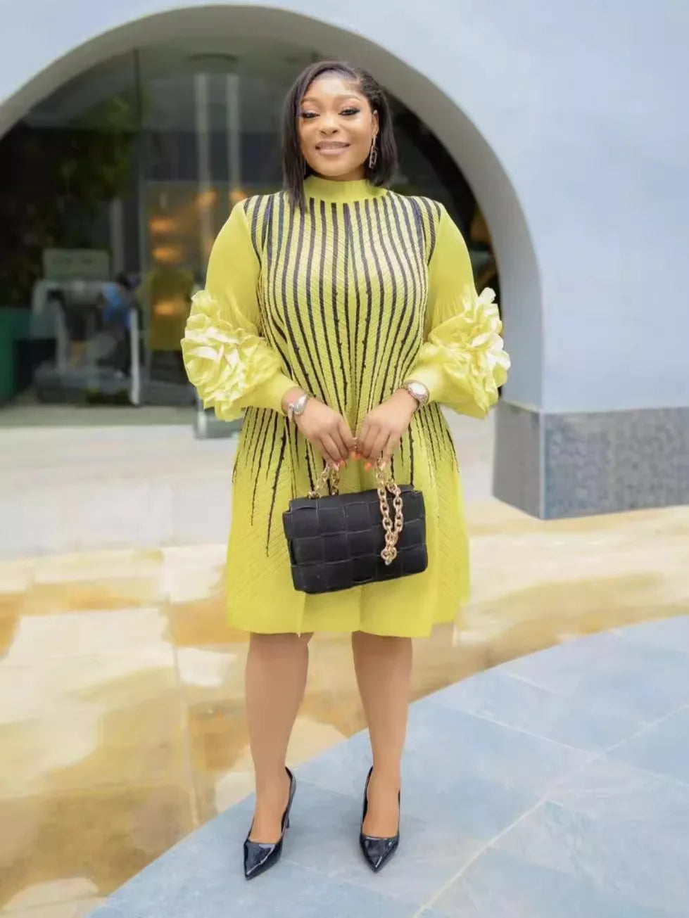 Plus Size Pleated Dress
