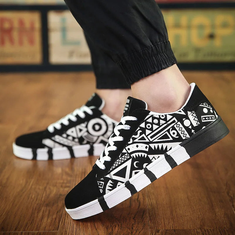 Canvas Pattern Casual Sneakers