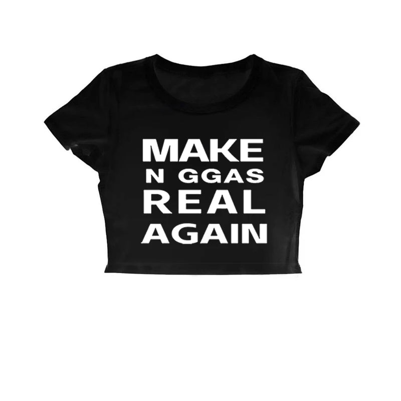 Short Sleeve Letter Print Casual Crop Top