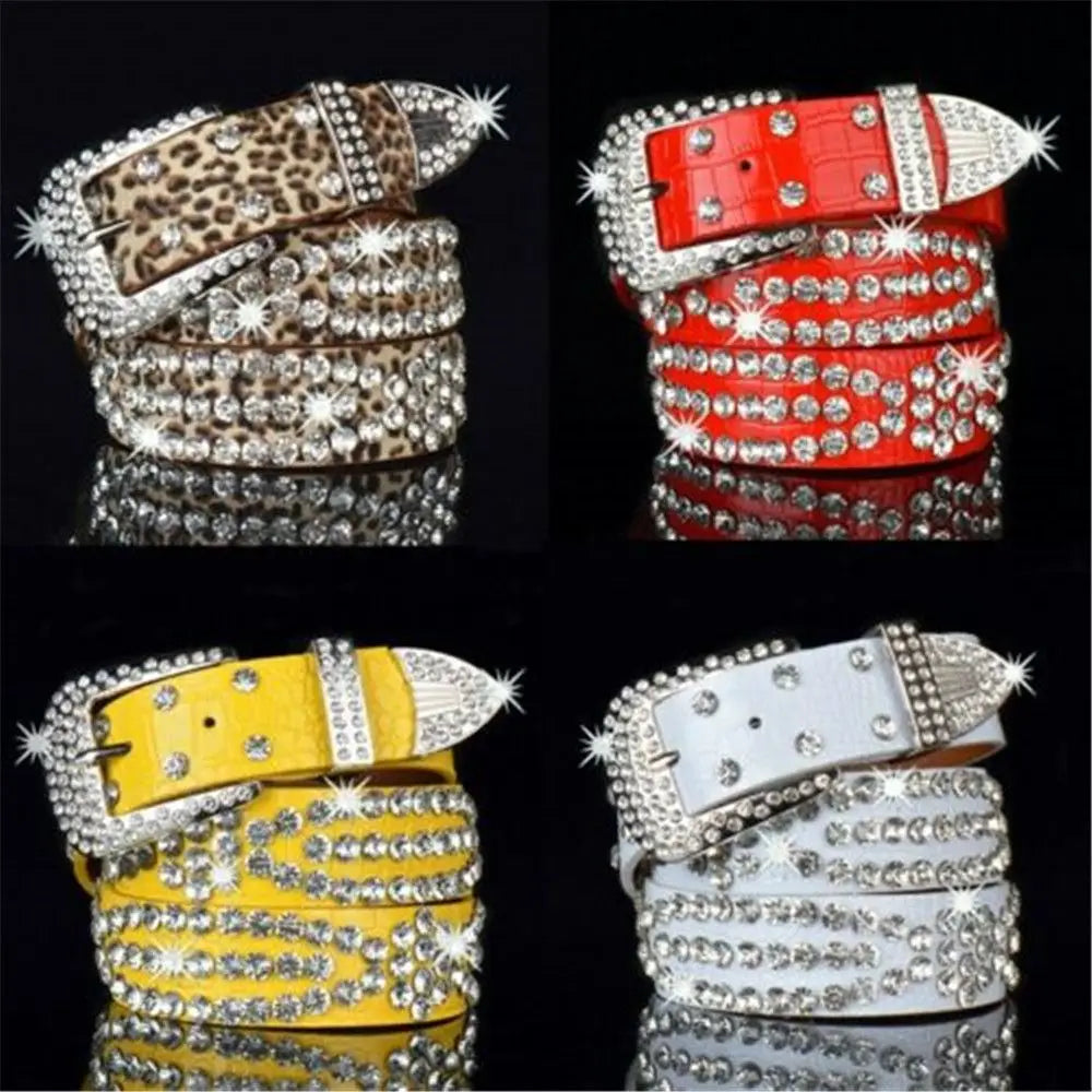 Leather Rhinestone Belts