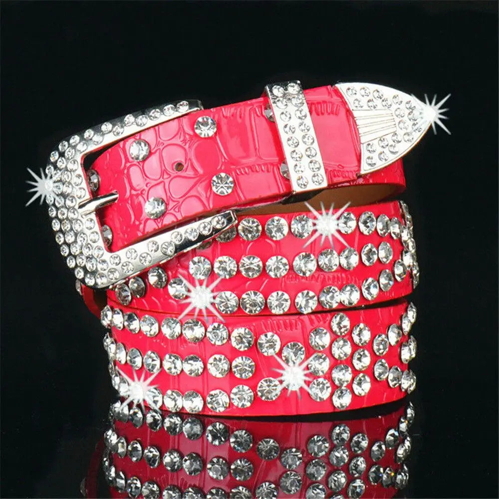 Leather Rhinestone Belts