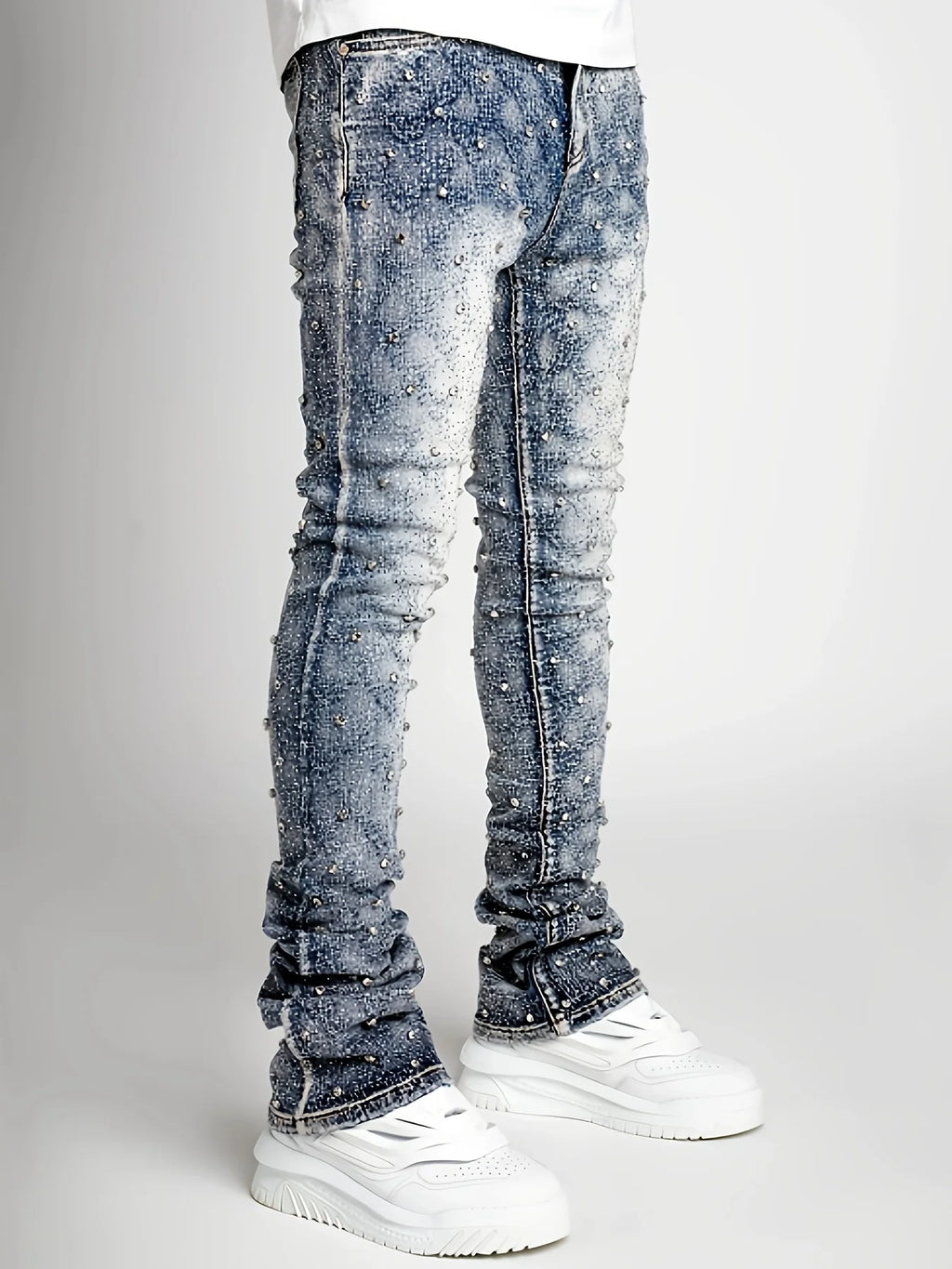 Men's denim straight leg jeans